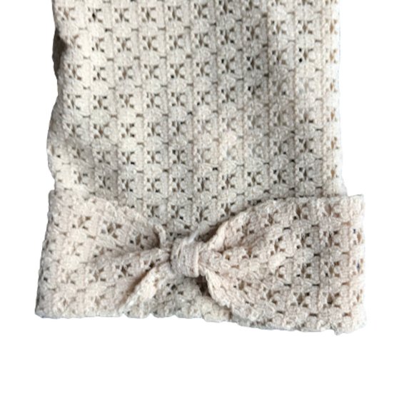 Vintage Beige Stretch Mesh Bow Detail Gloves Women - Picture 2 of 5